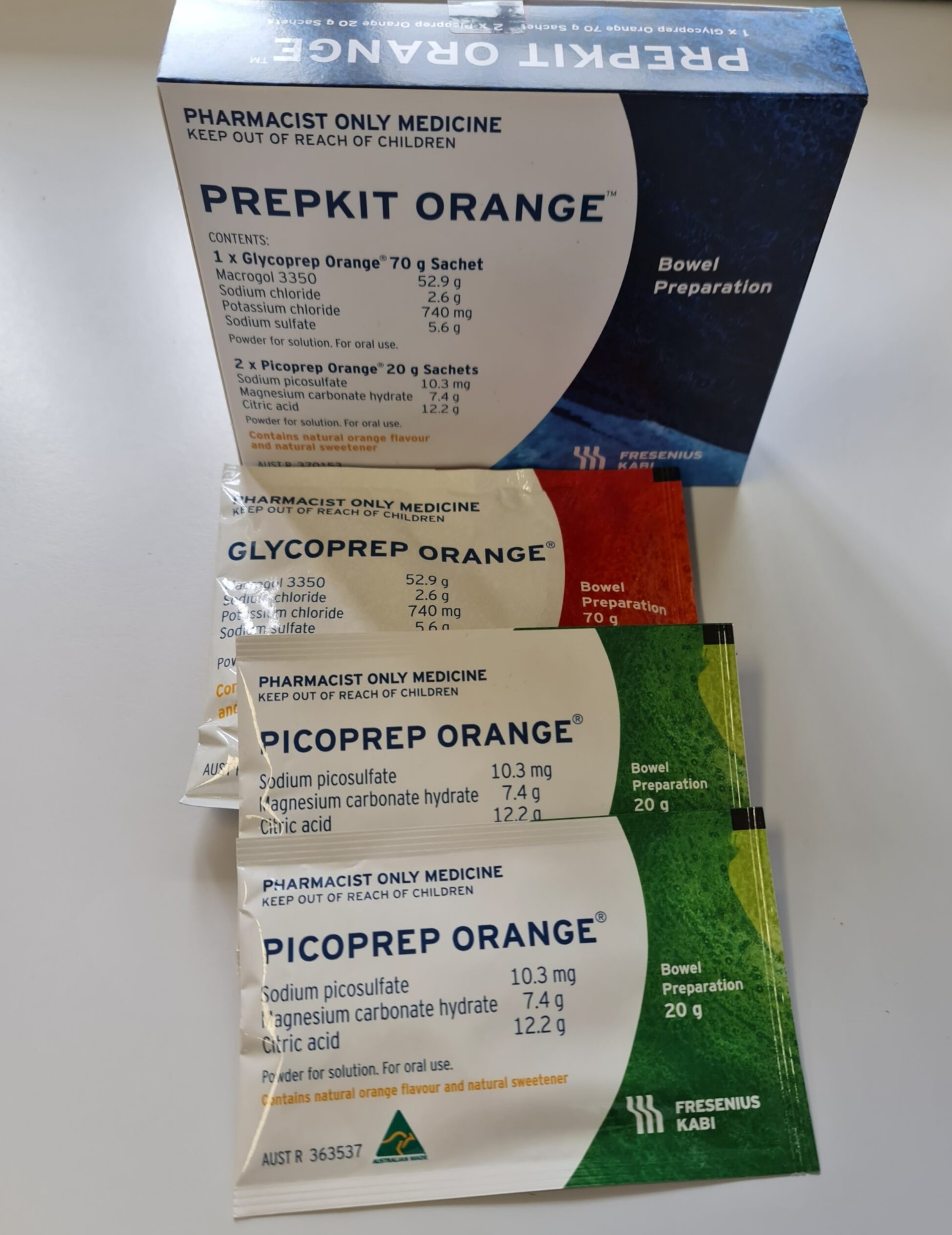 Prepkit Orange box with Glycoprep and Picoprep sachets